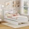 Wooden Twin Bed Frame with Storage Drawers Chic Headboard and Footboard